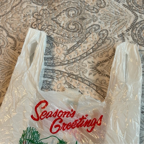 Vintage Kmart White Plastic Bag with Christmas Design - Picture 4 of 5